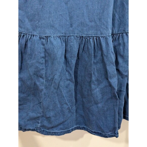Old Navy Womens Smocked Bodice Maxi Dress Tiered Denim Lyocell Medium Tall - Picture 6 of 7